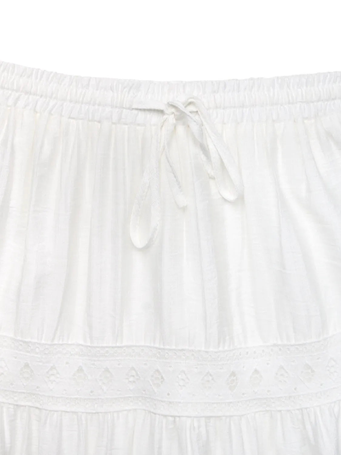 Lace Detail Elastic Waist Skirt - Premium Skirts from Trendsi - Just $48.99! Shop now at Handbags Specialist Headquarter