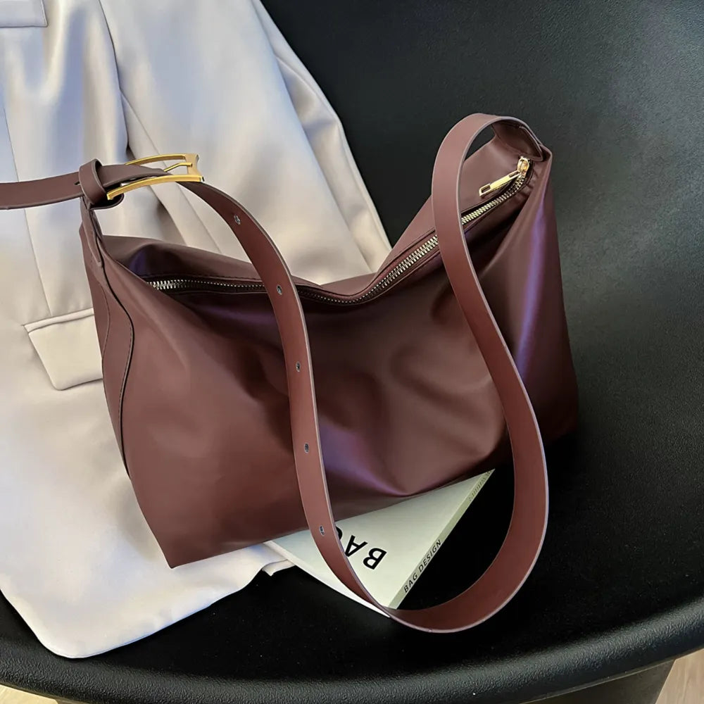 Adjustable Strap PU Leather Handbag - Premium Tote Bag from Trendsi - Just $39.99! Shop now at Handbags Specialist Headquarter