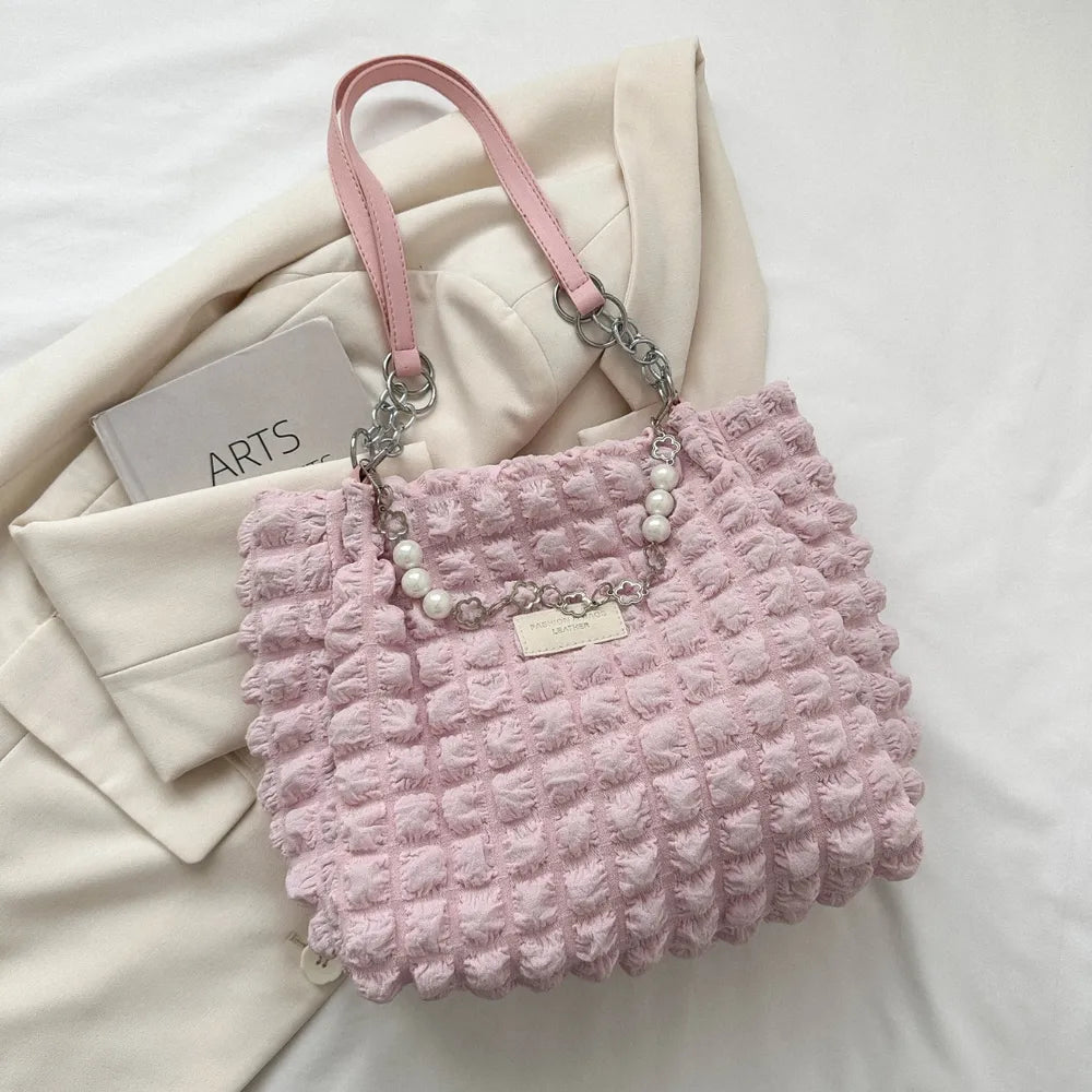 Bubble Textured Tote Bag - Premium Tote Bag from Trendsi - Just $39.99! Shop now at Handbags Specialist Headquarter