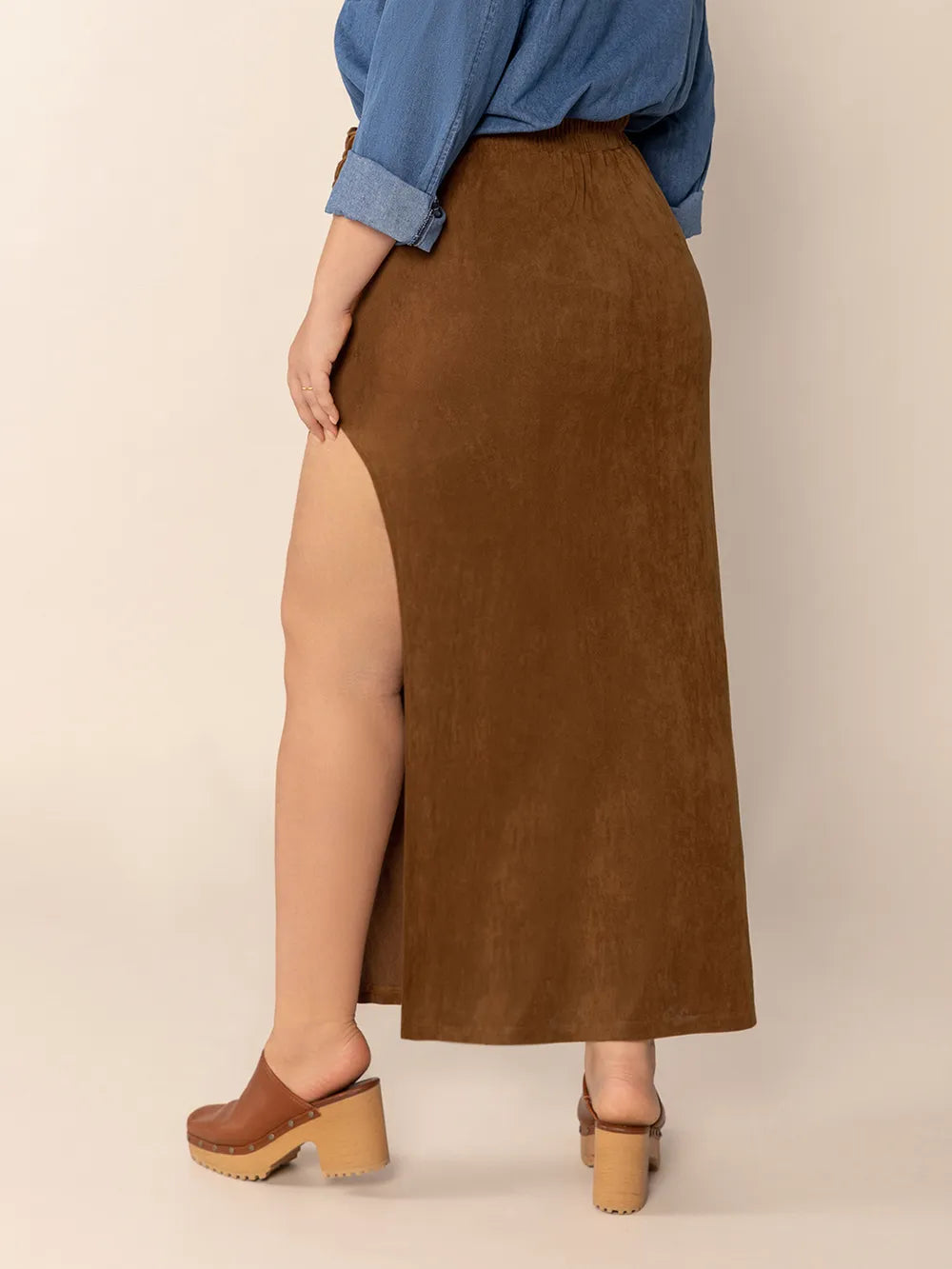 Plus Size Ruffled Slit High Rise Skirt - Premium from Trendsi - Just $38.99! Shop now at Handbags Specialist Headquarter