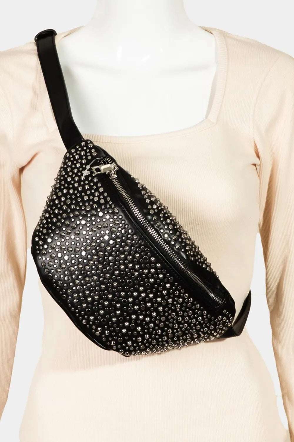 Fame Studded Crossbody Bag - Premium Crossbody Bag from Trendsi - Just $38.99! Shop now at Handbags Specialist Headquarter