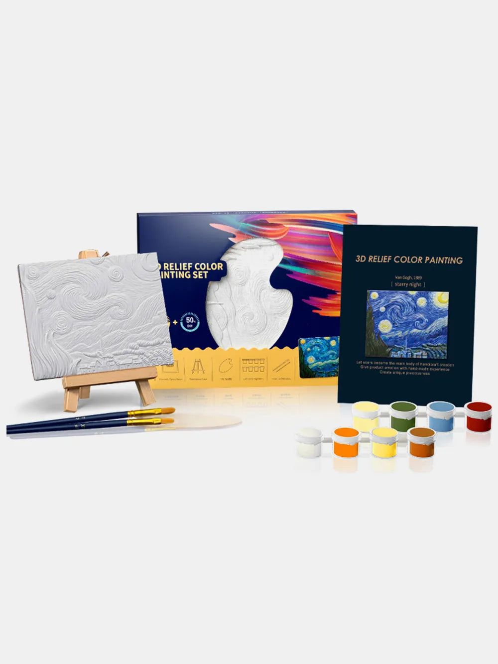 Relief Van Gogh's Starry Night DIY 3D Oil Painting Kit - Premium Sleepwear from Trendsi - Just $34.99! Shop now at Handbags Specialist Headquarter
