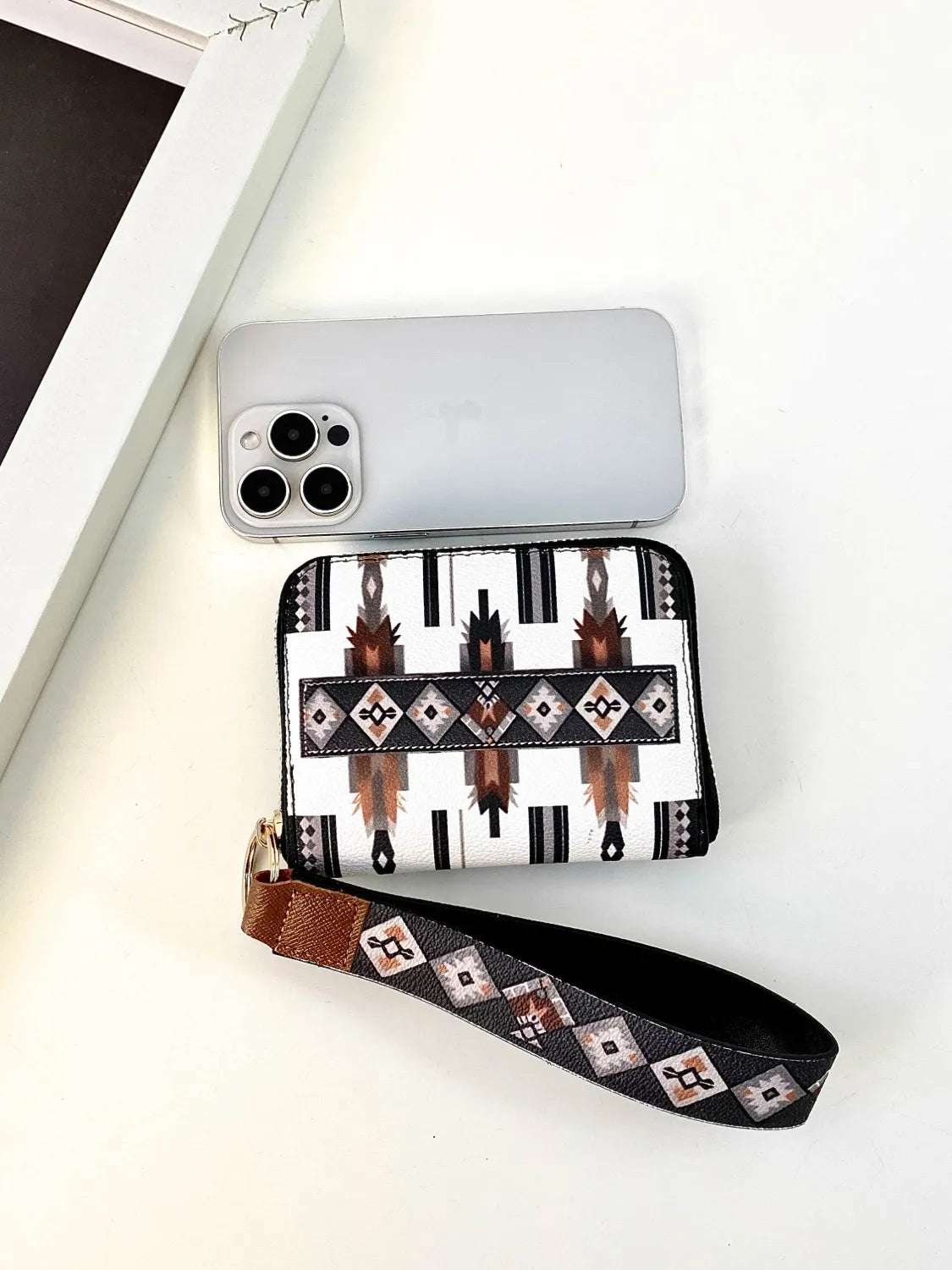 Geometric PU Leather Wallet - Premium Wallet from Trendsi - Just $22.99! Shop now at Handbags Specialist Headquarter