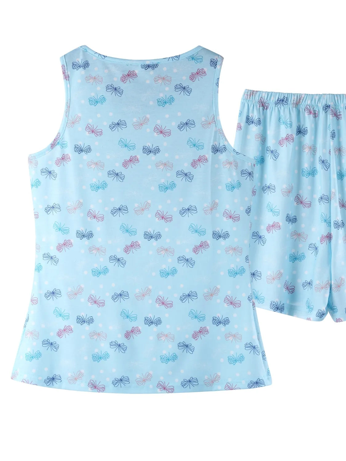 Printed Round Neck Top and Shorts Lounge Set - Premium sleepwear from Trendsi - Just $27.99! Shop now at Handbags Specialist Headquarter