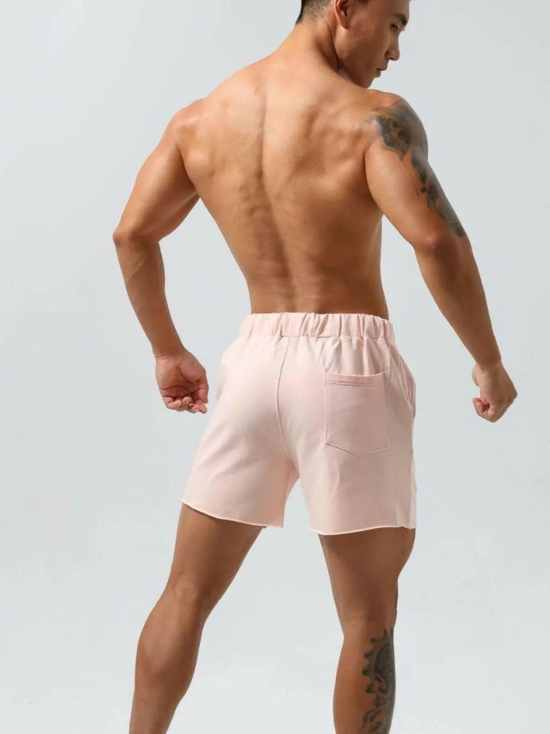Men's Plus Size Drawstring Elastic Waist Shorts.