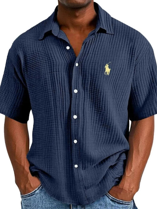 Men's Full Size Button Up Short Sleeve Shirt Plus Size - Premium Men's Shirt's from Trendsi - Just $28.92! Shop now at Handbags Specialist Headquarter