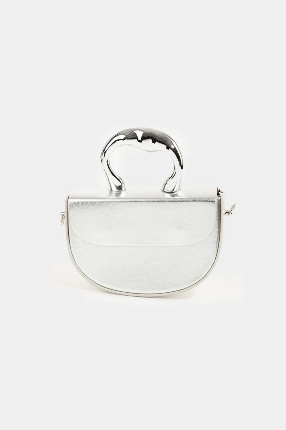 Fame Glossy Semi Circle Top Handle Bag - Premium Tote Bag from Trendsi - Just $41.99! Shop now at Handbags Specialist Headquarter