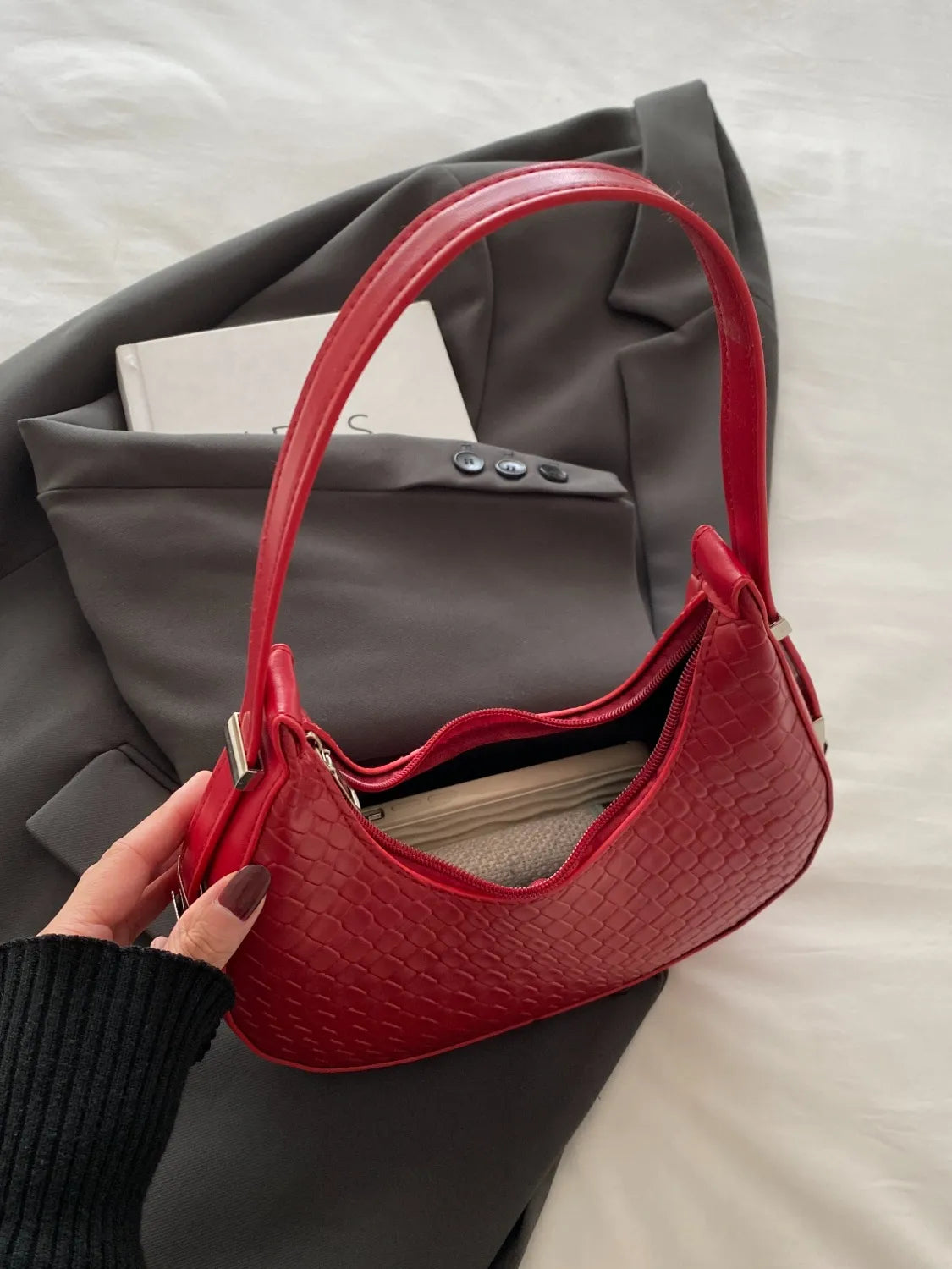 PU Leather Shoulder Bag.