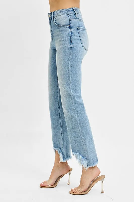 RISEN Full Size High Rise Crop Bootcut Fray Hem Jeans Plus Size - Premium Women / Jeans & Denim from Trendsi - Just $57.99! Shop now at Handbags Specialist Headquarter