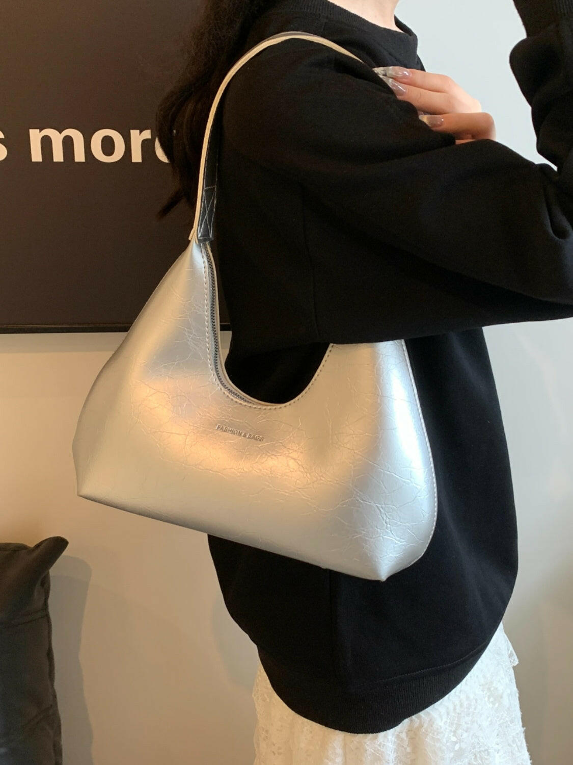 PU Leather Shoulder Bag.