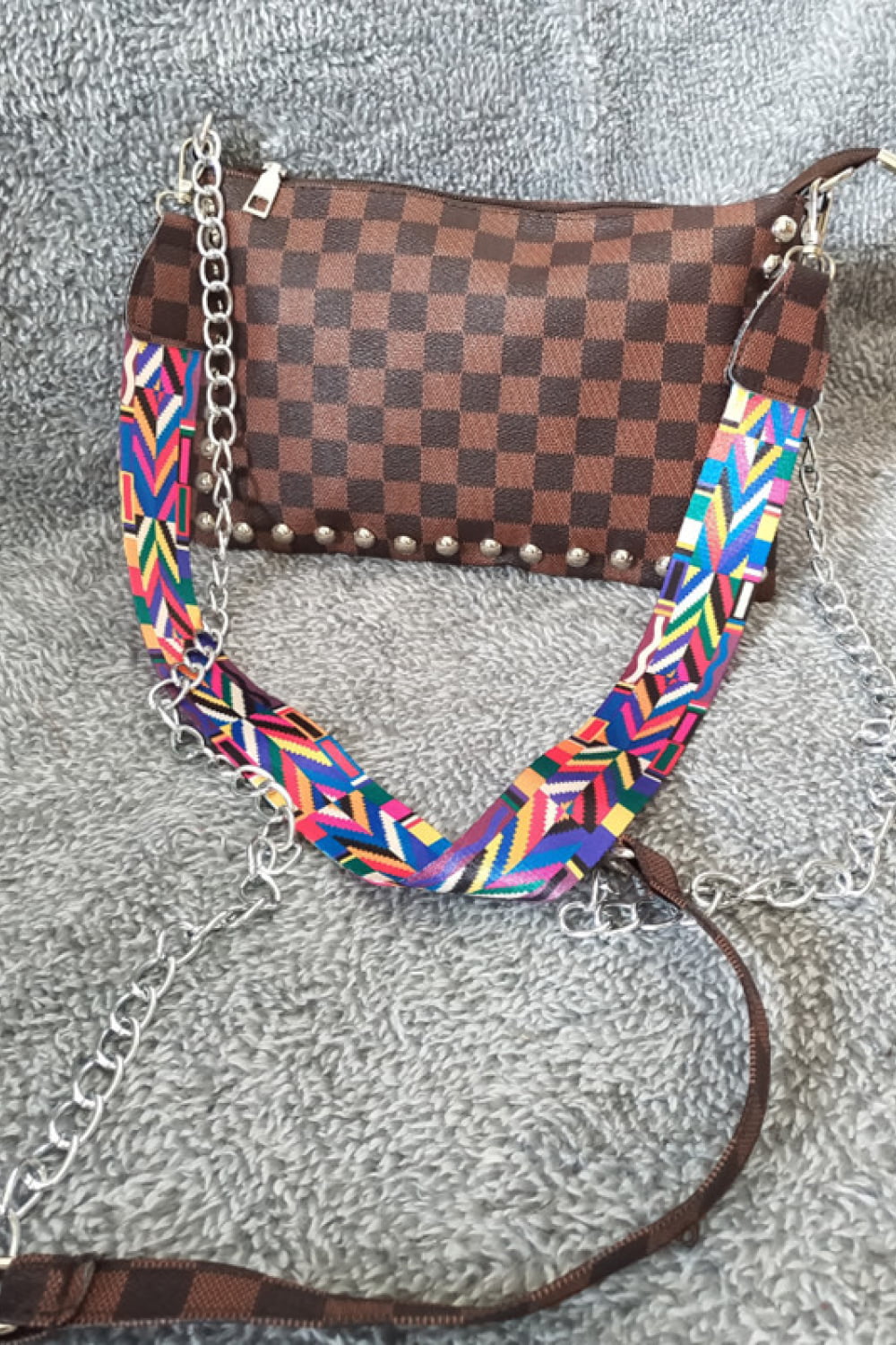 Adored PU Leather Studded Shoulder Bag - Premium handbags from Trendsi - Just $24.99! Shop now at Handbags Specialist Headquarter
