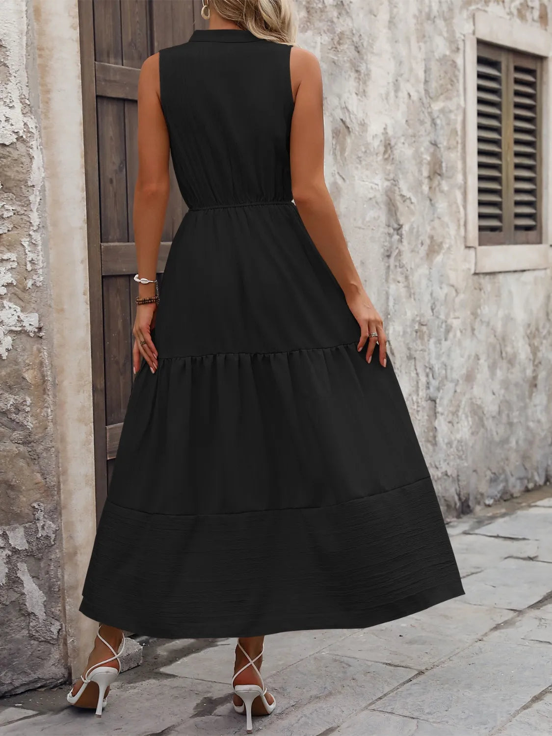 Notched Sleeveless Maxi Tank Dress - Premium Maxi Dress from Trendsi - Just $30.99! Shop now at Handbags Specialist Headquarter