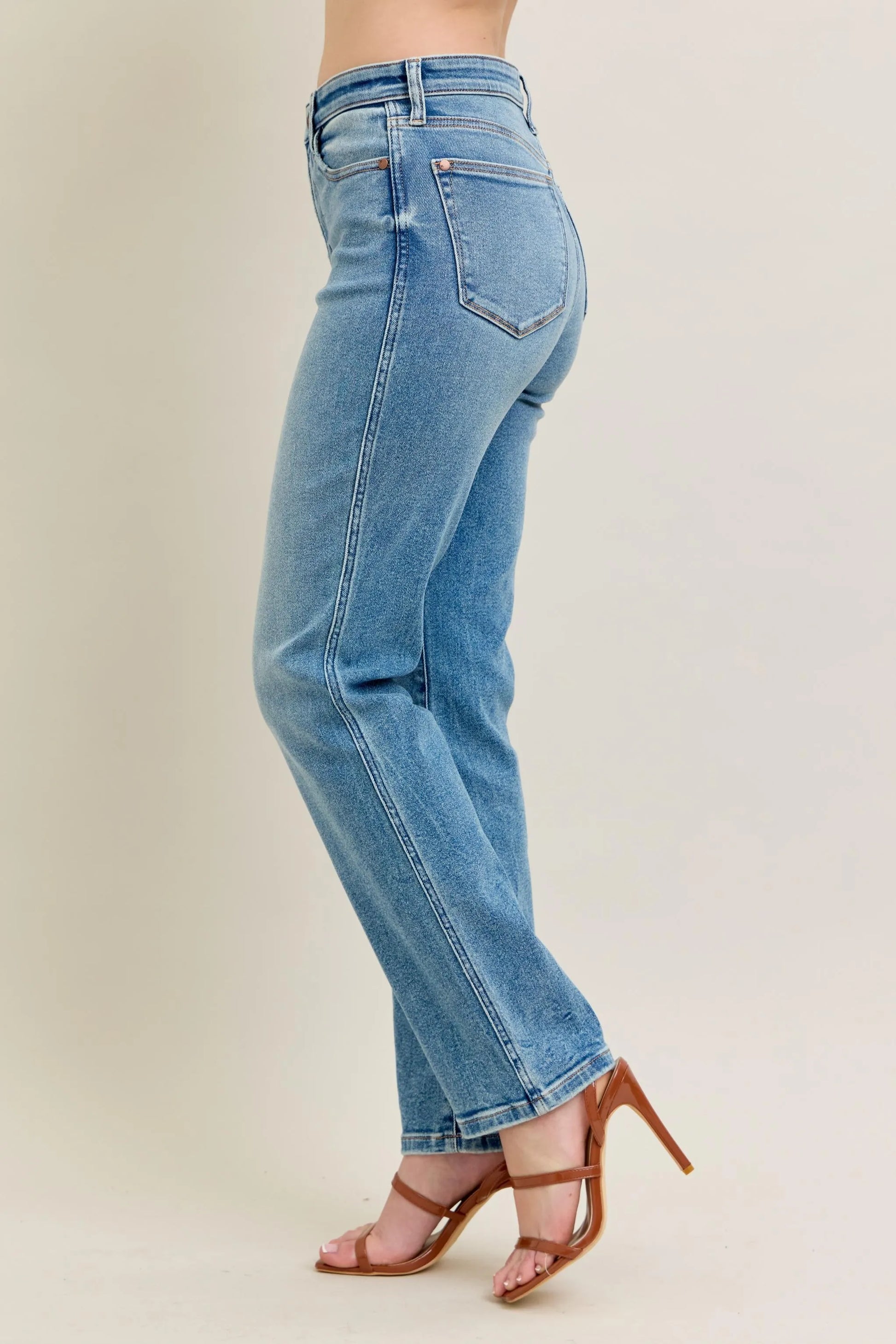 Judy Blue Full Size Hw Vintage Straight Jeans Plus Size - Premium Women / Jeans & Denim from Trendsi - Just $64.99! Shop now at Handbags Specialist Headquarter