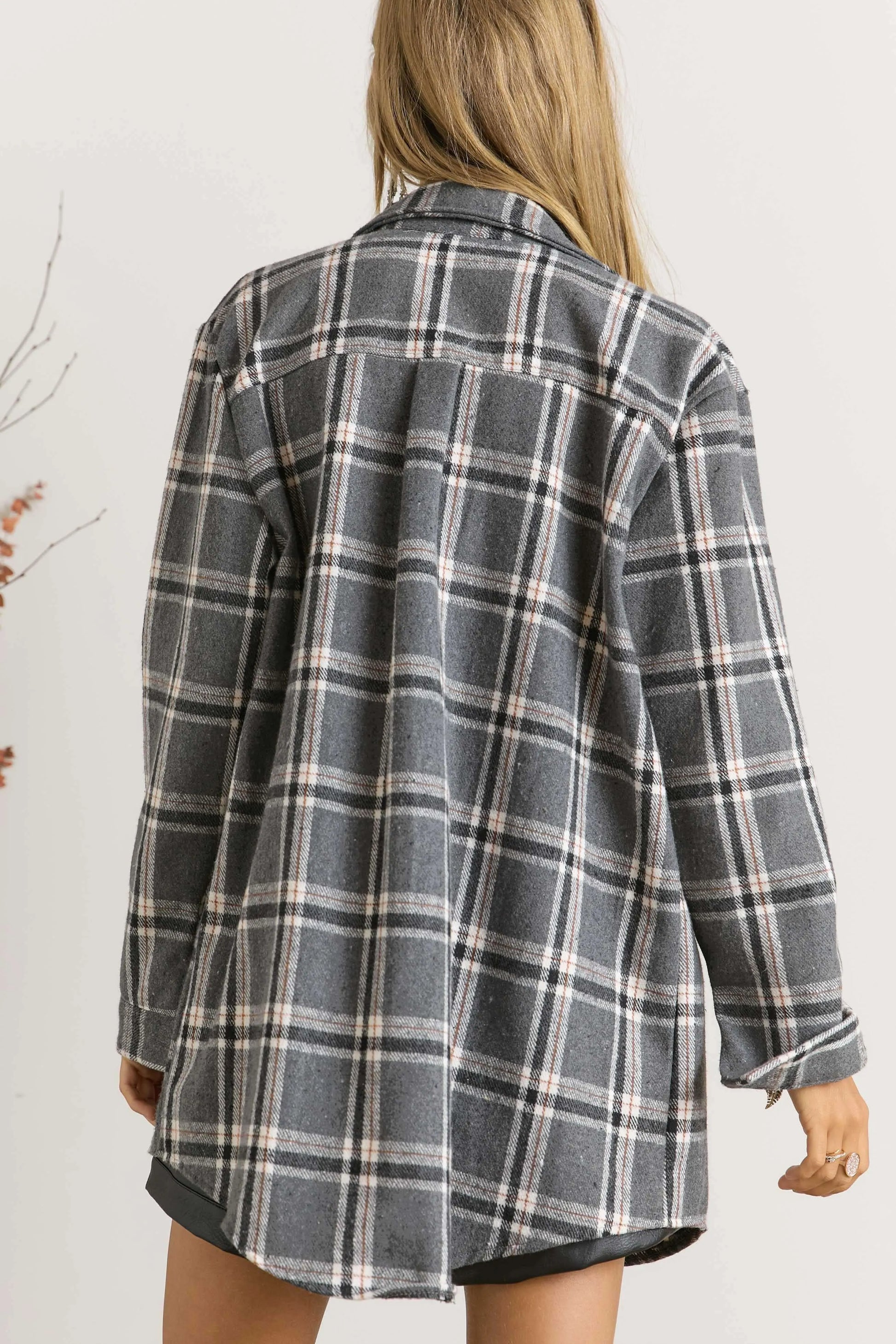ADORA Button Down Flannel Shirt - Premium Women's Down Shirt Tops from Trendsi - Just $44.54! Shop now at Handbags Specialist Headquarter