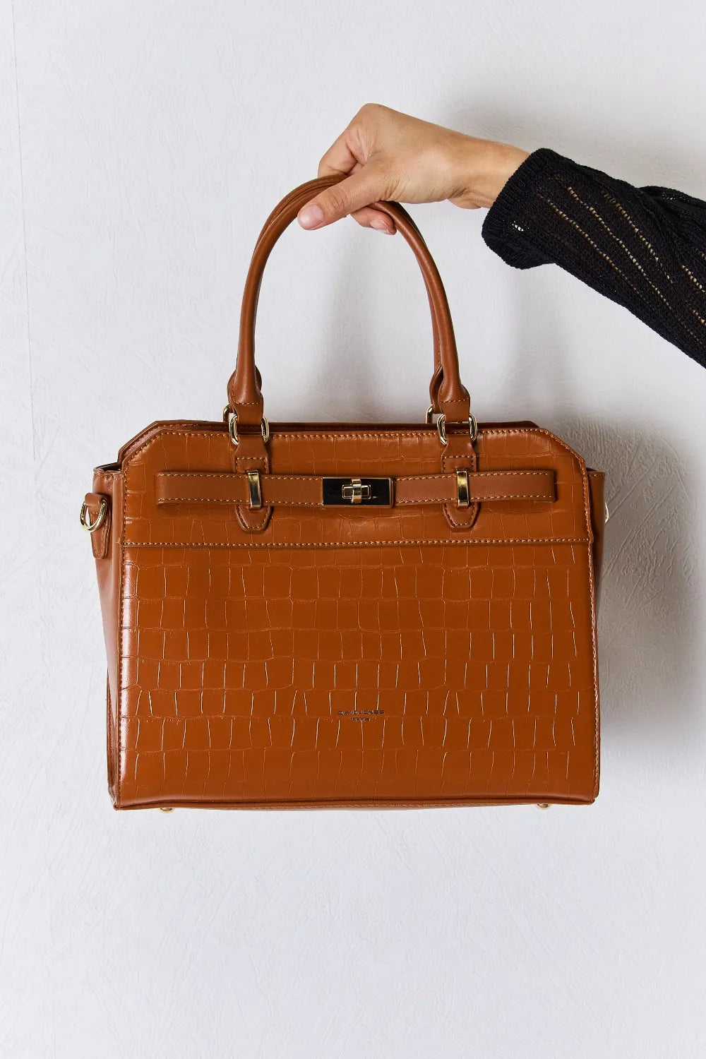David Jones Texture PU Leather Handbag - Premium handbags from Trendsi - Just $57.99! Shop now at Handbags Specialist Headquarter