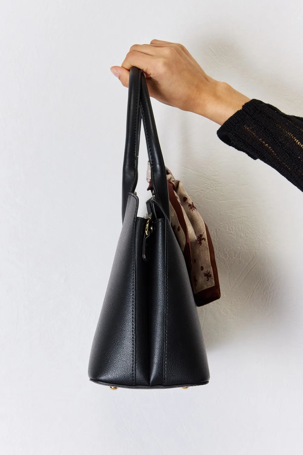 David Jones PU Leather Handbag - Premium handbags from Trendsi - Just $51.99! Shop now at Handbags Specialist Headquarter