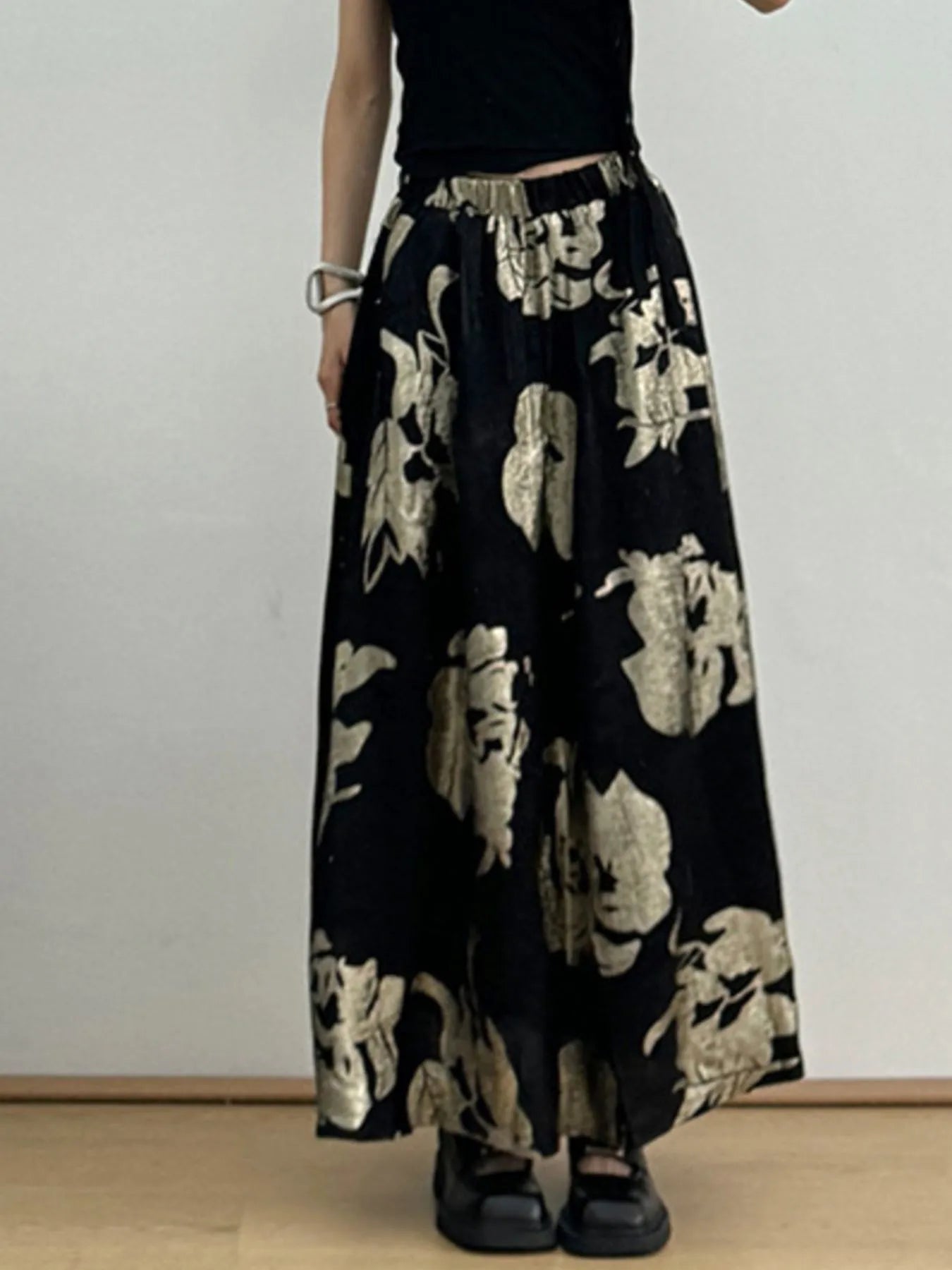 Printed Wide Leg Skirt - Premium Skirts from Trendsi - Just $54.99! Shop now at Handbags Specialist Headquarter
