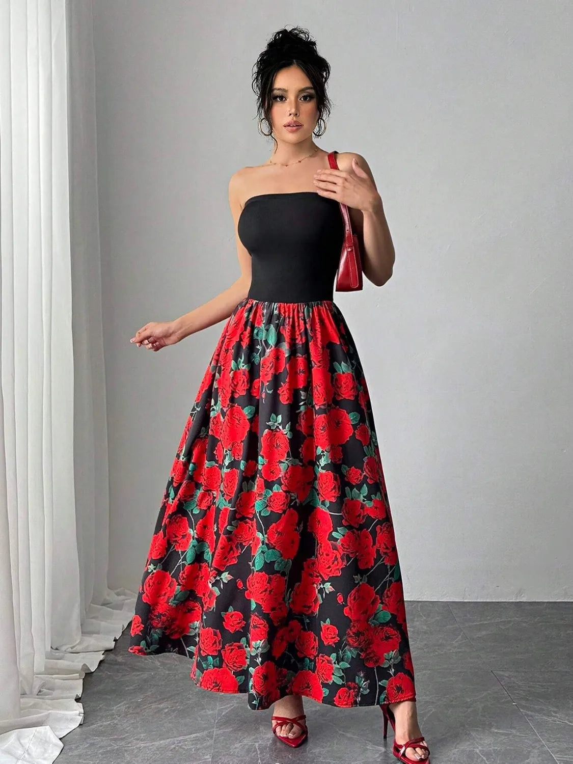 Floral Tube Maxi Dress - Premium Maxi Dress from Trendsi - Just $38.99! Shop now at Handbags Specialist Headquarter