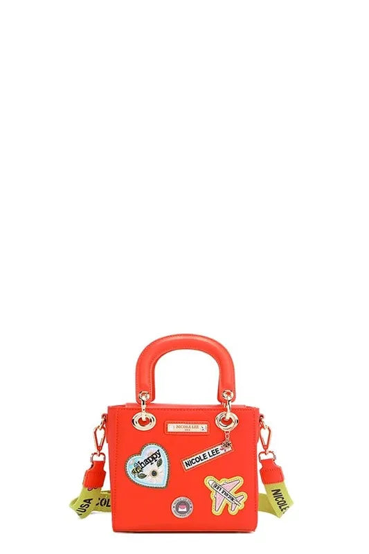 Nicole Lee USA Color Patch Handbag with Top Handle - Premium Tote Bag from Trendsi - Just $73.99! Shop now at Handbags Specialist Headquarter