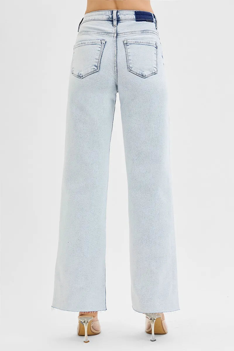RISEN Full Size High Rise Wide Leg Jeans Plus Size - Premium Women / Jeans & Denim from Trendsi - Just $64.99! Shop now at Handbags Specialist Headquarter