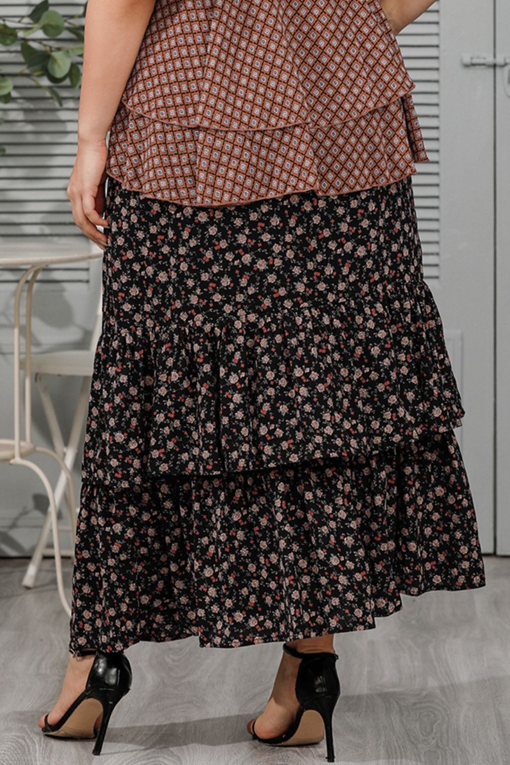 Plus Size Ditsy Floral Layered Maxi Skirt - Premium from Trendsi - Just $36.99! Shop now at Handbags Specialist Headquarter