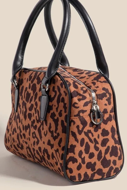 Fame Faux Leather Handle Boxy Handbag - Premium handbags from Trendsi - Just $26.99! Shop now at Handbags Specialist Headquarter