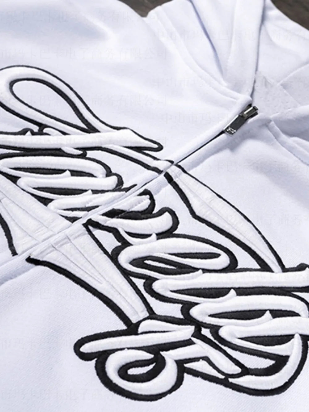 Men's Letter Embroidered Zip Up Long Sleeve Hoodie - Premium Men's Sweatshirts from Trendsi - Just $34.60! Shop now at Handbags Specialist Headquarter