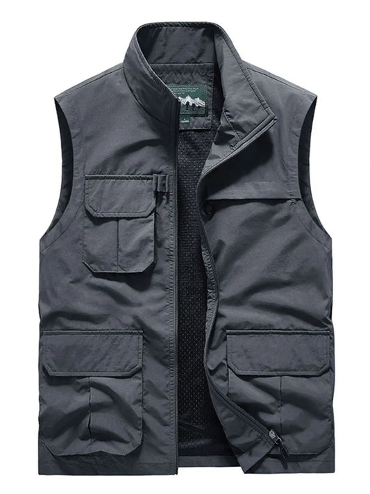 Men's Plus Size Zip Up Vest - Premium Men's Zip Up Vest from Trendsi - Just $87.33! Shop now at Handbags Specialist Headquarter