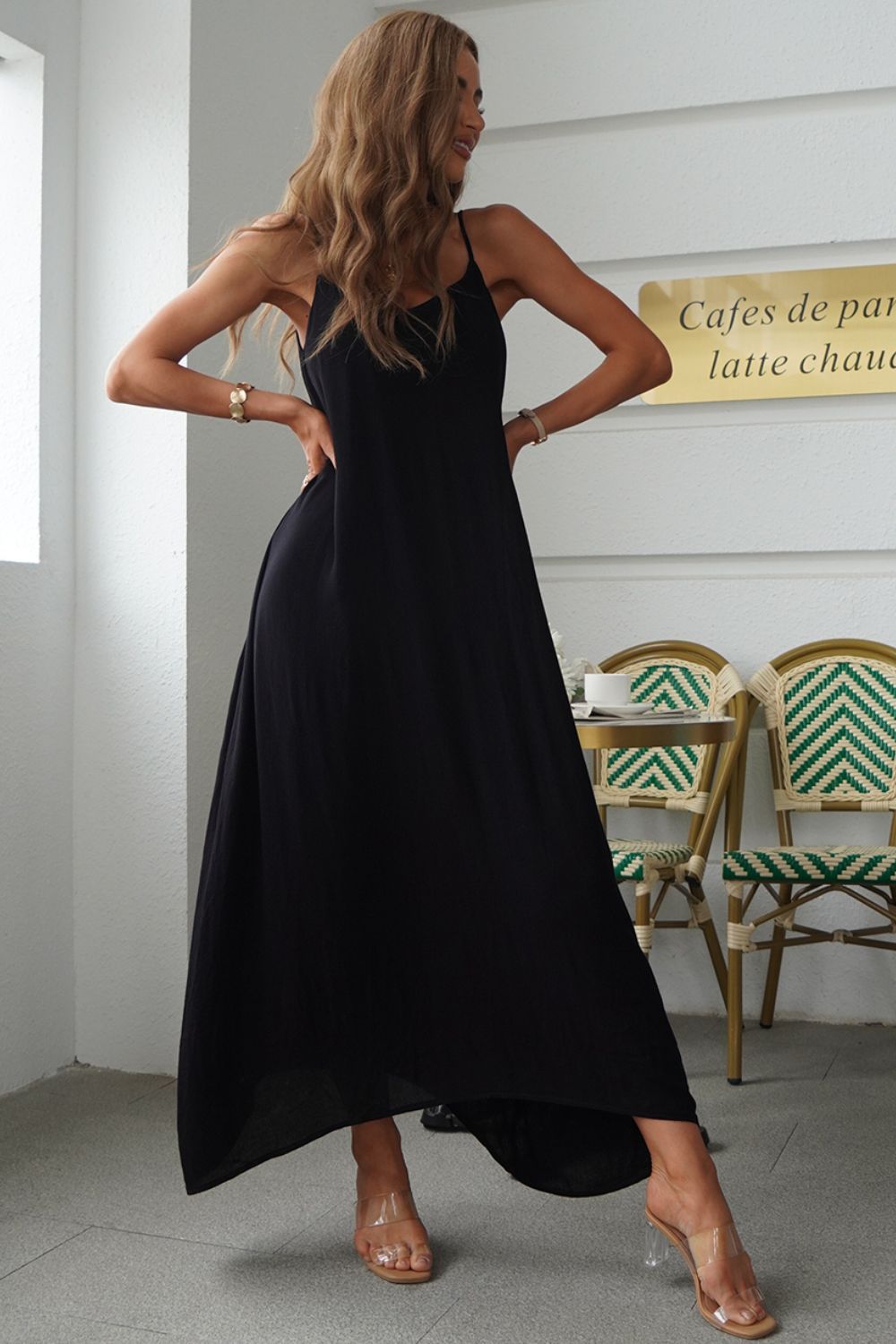 Devine Spaghetti Strap Maxi Dress - Premium Maxi Dress from Trendsi - Just $43.99! Shop now at Handbags Specialist Headquarter