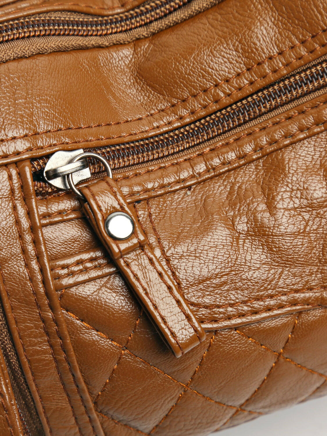 PU Leather Multi Pockets Adjustable Strap Shoulder Bag.