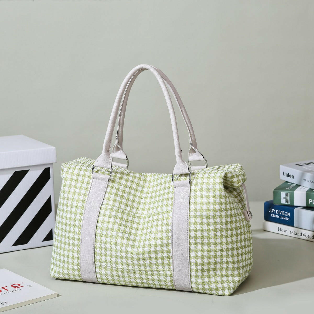 Houndstooth Canvas Travel Bag.