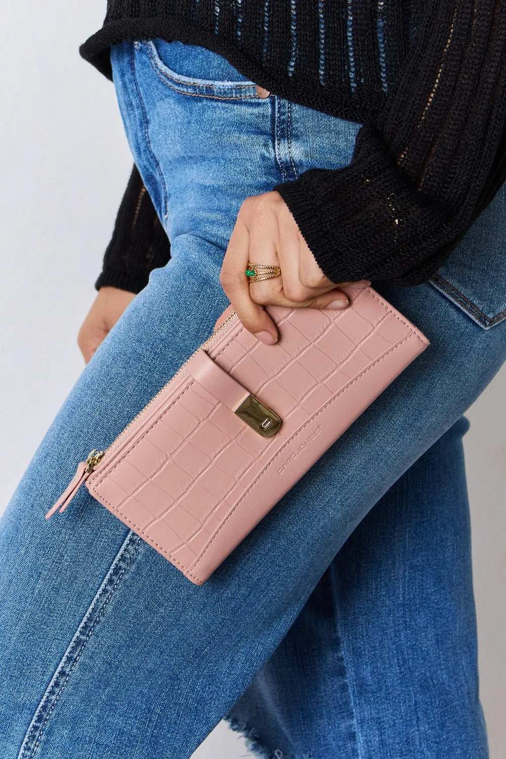 David Jones Texture PU Leather Wallet - Premium Wallet from Trendsi - Just $28.99! Shop now at Handbags Specialist Headquarter