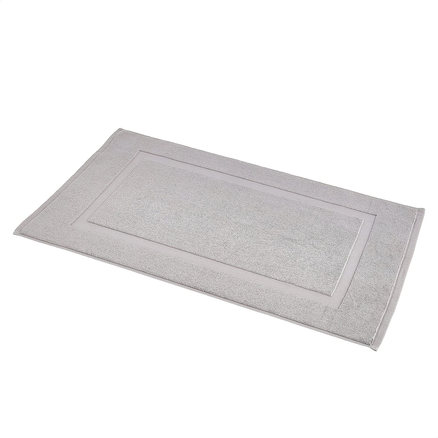 Soft Silver Banded Bath Rug Mat