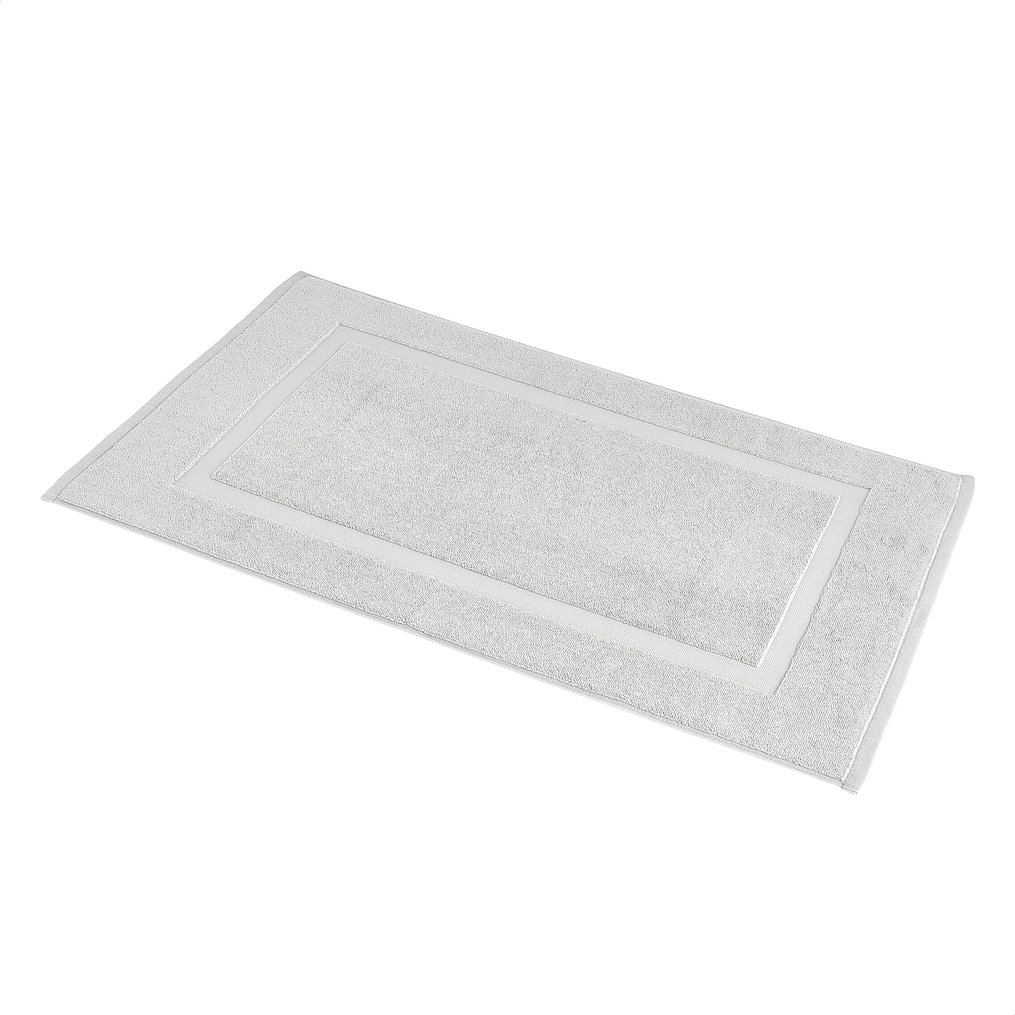 Soft Silver Banded Bath Rug Mat