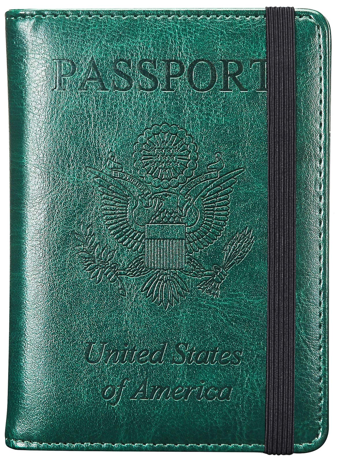 HerriaT RFID Leather Passport Wallet - Gray