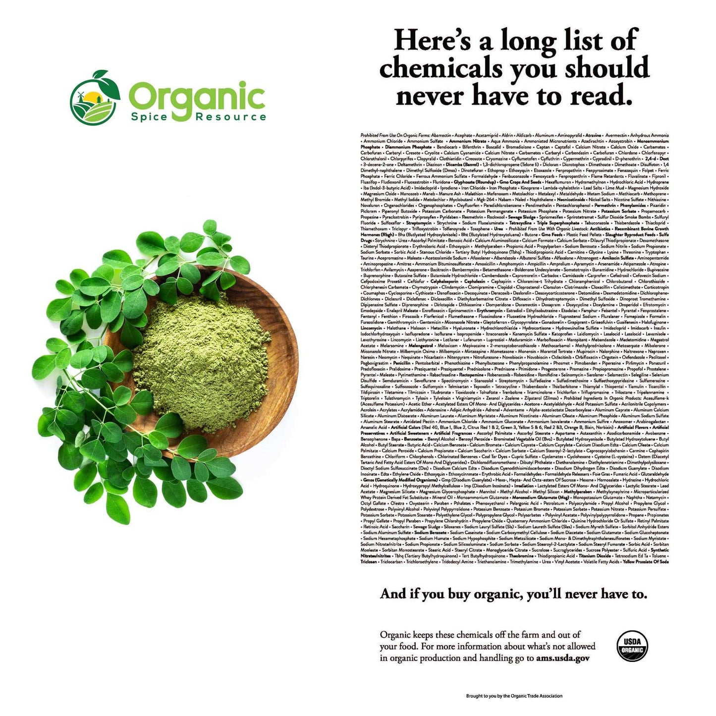 Pure Moringa Bliss - Organic Powder 1.10 lbs