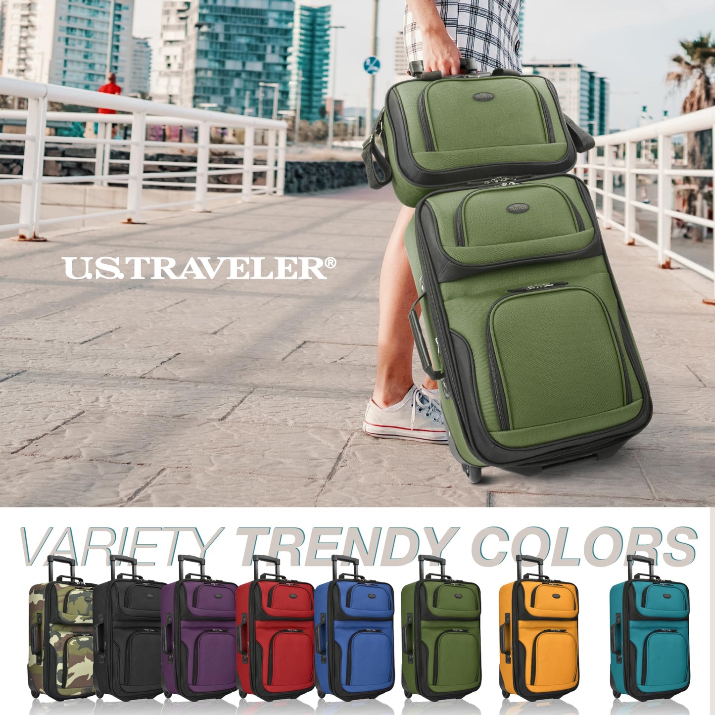 U.S. Traveler Rio Expandable Orange Carry-on