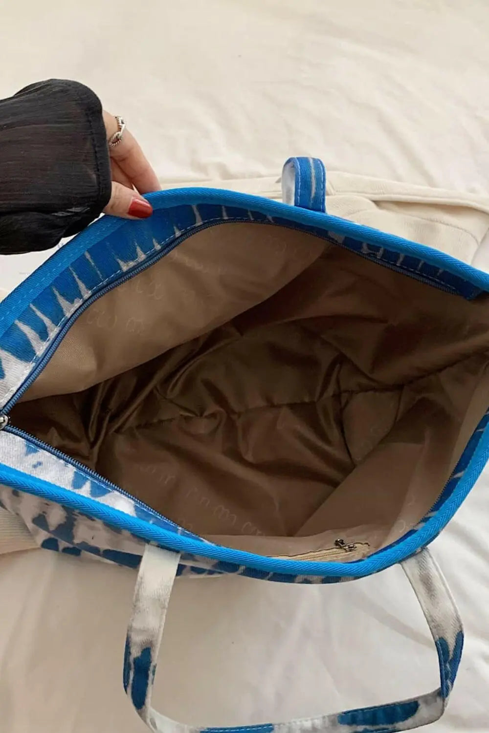 Printed PU Leather Tote Bag.
