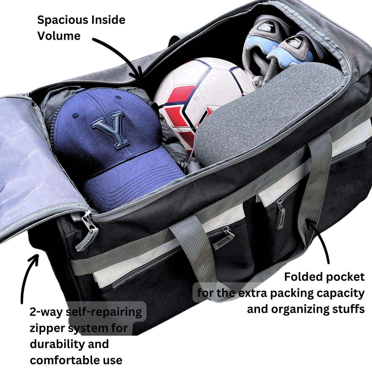 Olympia 22 Max Wheeled Duffel: 8-Pocket Water-Resist