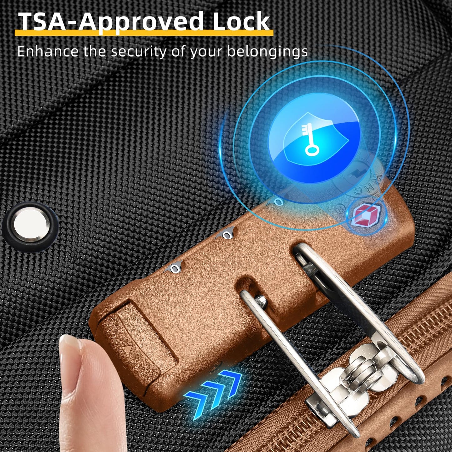 LARVENDER Expandable 5-Piece Spinner Luggage Set
