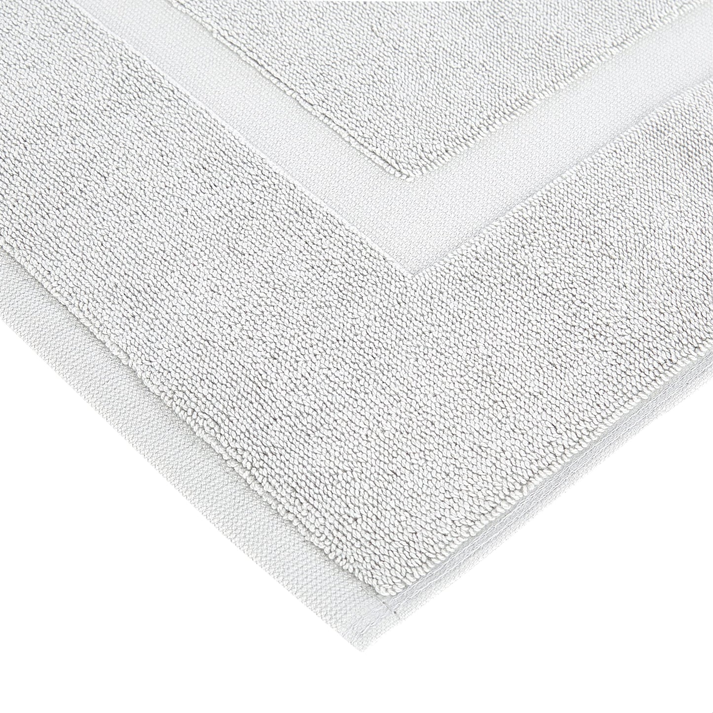 Soft Silver Banded Bath Rug Mat