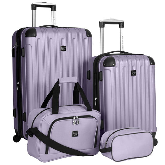 Rose Gold Hardside Luggage Set - 4-Piece Travel Kit