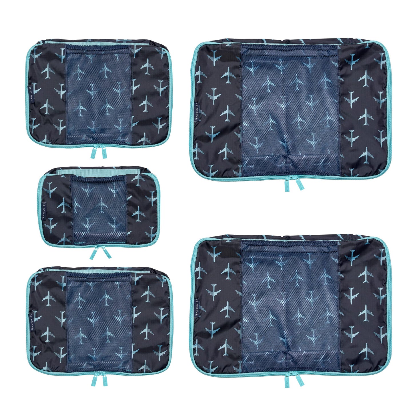 TravelWise Weekender Packing Cube Set - Silver 5-Piece