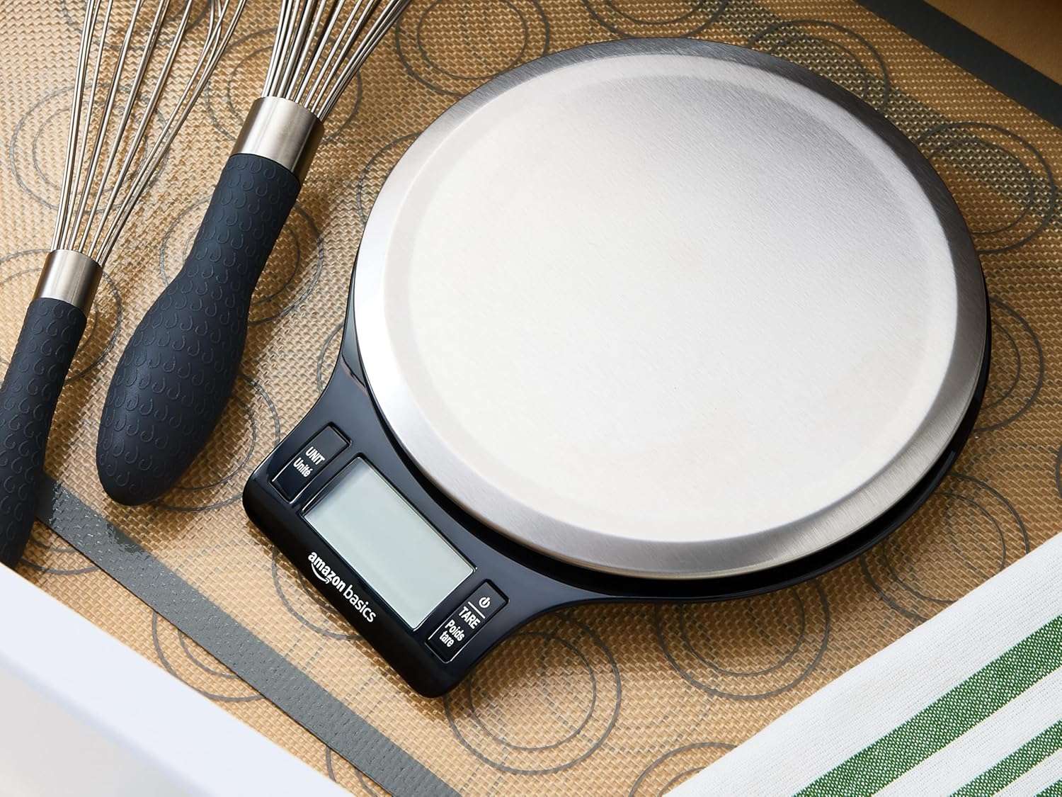 LCD Kitchen Scale - Black & Steel