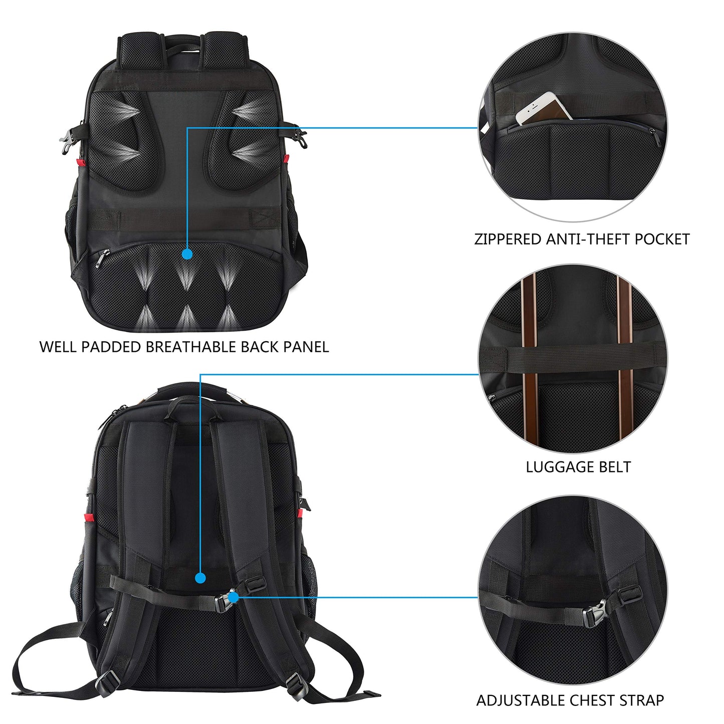 KROSER XL Shield Backpack - RFID & Water-Repellent
