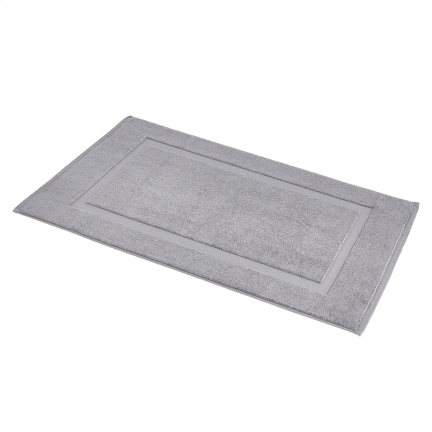 Soft Silver Banded Bath Rug Mat