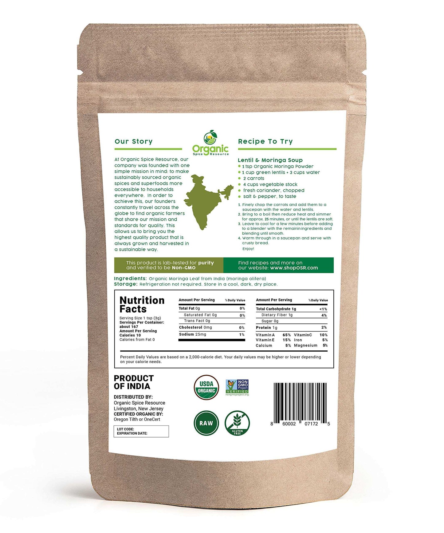 Pure Moringa Bliss - Organic Powder 1.10 lbs
