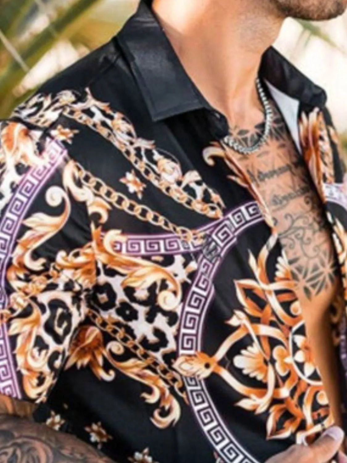 Men's Full Size Printed Short Sleeve Top and Shorts Set Plus Size - Premium Men's Shirts from Trendsi - Just $38.08! Shop now at Handbags Specialist Headquarter