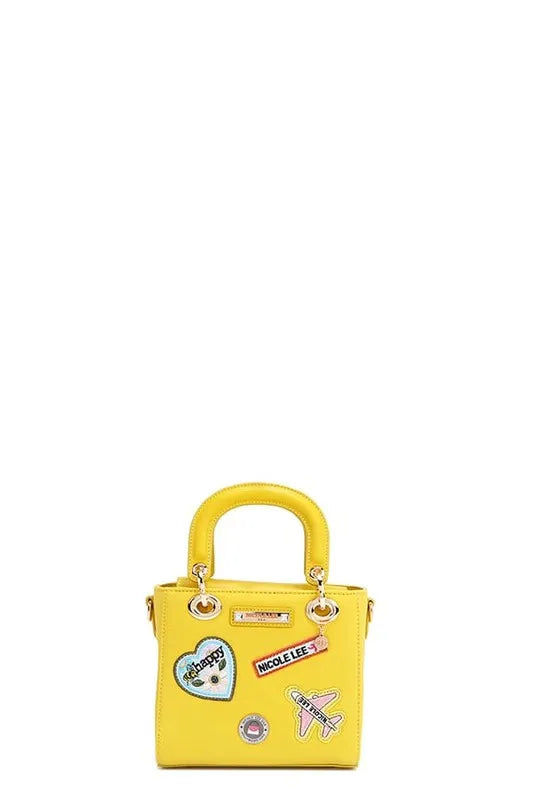 Nicole Lee USA Color Patch Handbag with Top Handle - Premium Tote Bag from Trendsi - Just $73.99! Shop now at Handbags Specialist Headquarter