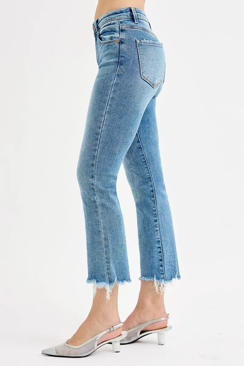 RISEN Full Size High Rise Crop Straight Slim Jeans Plus Size - Premium Women / Jeans & Denim from Trendsi - Just $63.99! Shop now at Handbags Specialist Headquarter
